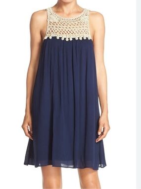 Lilly Pulitzer size S navy Rachelle Crinkle Gauze mini Dress...